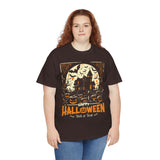 Halloween Unisex Heavy Cotton Tee, Spooky T-Shirt, Trick or Treat Shirt, Fall Fashion, Halloween Costume Top
