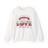 Love Typography Sweatshirt — "All You Need Is Love" Floral Crewneck