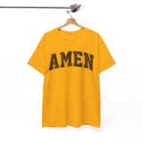 Amen Graphic Tee — Vintage Black Text Christian T‑Shirt