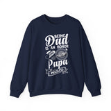 Crewneck Sweatshirt with Minimal Hand Illustration — Subtle Vintage Palm Graphic