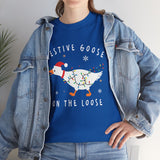 Festive Goose on the Loose Christmas Tee