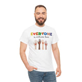 'Everyone is welcome here' Inclusive Message Tee | Gift For Him | Gildan Soft | Colorful Tee