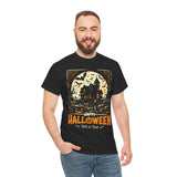 Halloween Unisex Heavy Cotton Tee, Spooky T-Shirt, Trick or Treat Shirt, Fall Fashion, Halloween Costume Top