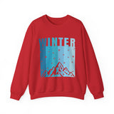 Winter Mountain Sweatshirt — 'WINTER' Snowy Peak Crewneck