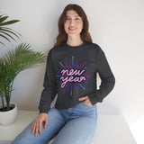New Year Crewneck Sweatshirt — Retro Neon 'new year' Graphic