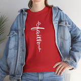 Faith Vertical Script Tee — Inspirational Christian T-Shirt