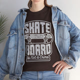 Skateboard Enthusiast Tee, Unisex Heavy Cotton Tee with Skateboard Design, Perfect for Skaters, Casual Wear, Gift for Skateboarding Lovers