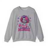 Funny Mombie Sweatshirt | Zombie Mom Halloween Crewneck | Tired Mother Graphic Pullover | Cute Spooky Mom Gift | Gildan 18000