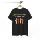 'Everyone is welcome here' Inclusive Message Tee | Gift For Him | Gildan Soft | Colorful Tee