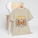 Bohemian Jesus Tee, Vintage Butterfly T-Shirt, Spiritual Apparel, Faith-based Graphic Tee, Unisex Heavy Cotton Shirt
