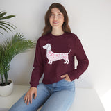 Dachshund Floral Sweatshirt — Pink Sausage Dog Crewneck