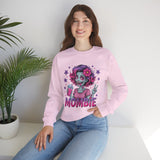 Funny Mombie Sweatshirt | Zombie Mom Halloween Crewneck | Tired Mother Graphic Pullover | Cute Spooky Mom Gift | Gildan 18000