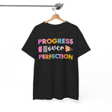 Progress Over Perfection Tee, Inspirational T-Shirt, Motivational Gift, Creative Apparel, Unisex Cotton Shirt