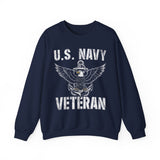 U.S. Navy Veteran Crewneck Sweatshirt - Distressed Anchor & Eagle Design