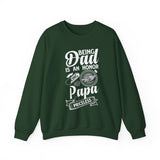 Crewneck Sweatshirt with Minimal Hand Illustration — Subtle Vintage Palm Graphic