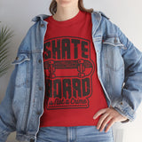 Skateboard Enthusiast Tee, Unisex Heavy Cotton Tee with Skateboard Design, Perfect for Skaters, Casual Wear, Gift for Skateboarding Lovers