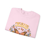 Butterfly Jesus Sweatshirt - Cozy Biblical Crewneck, Faith-Inspired Gift, Spiritual Apparel, Religious Fashion, Perfect for Everyday Use