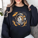 Astronaut Dog Crewneck Sweatshirt — Space Pup Helmet Graphic