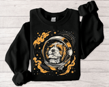 Astronaut Dog Crewneck Sweatshirt — Space Pup Helmet Graphic