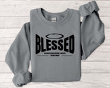 Blessed Crewneck Sweatshirt – Minimal Halo Graphic, Casual Faith Apparel