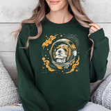 Astronaut Dog Crewneck Sweatshirt — Space Pup Helmet Graphic