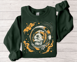 Astronaut Dog Crewneck Sweatshirt — Space Pup Helmet Graphic