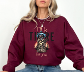 Crewneck Sweatshirt β "I'll Be There For You" Skeleton Cowboy Graphic