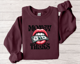 Money Talks Crewneck Sweatshirt — Retro Lips & Dollar Graphic Streetwear