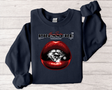 Crewneck Sweatshirt — 'Pressure' Red Lips Diamond Graphic