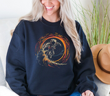 Astronaut Surfing Crewneck Sweatshirt — Space Skateboarder Cosmic Wave Design