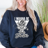 Doctor Skull Crewneck Sweatshirt — "I Wanna Be Your Doctor" Graphic