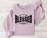 Blessed Crewneck Sweatshirt – Minimal Halo Graphic, Casual Faith Apparel