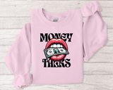 Money Talks Crewneck Sweatshirt — Retro Lips & Dollar Graphic Streetwear