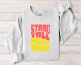 Stand Tall Push Through Crewneck | Retro Distressed Motivational Sweatshirt | Unisex Gildan 18000 | Positive Quote Top