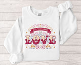 Love Typography Sweatshirt — "All You Need Is Love" Floral Crewneck