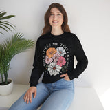 Christian Floral Crewneck Sweatshirt — “Jesus Loves Me This I Know”