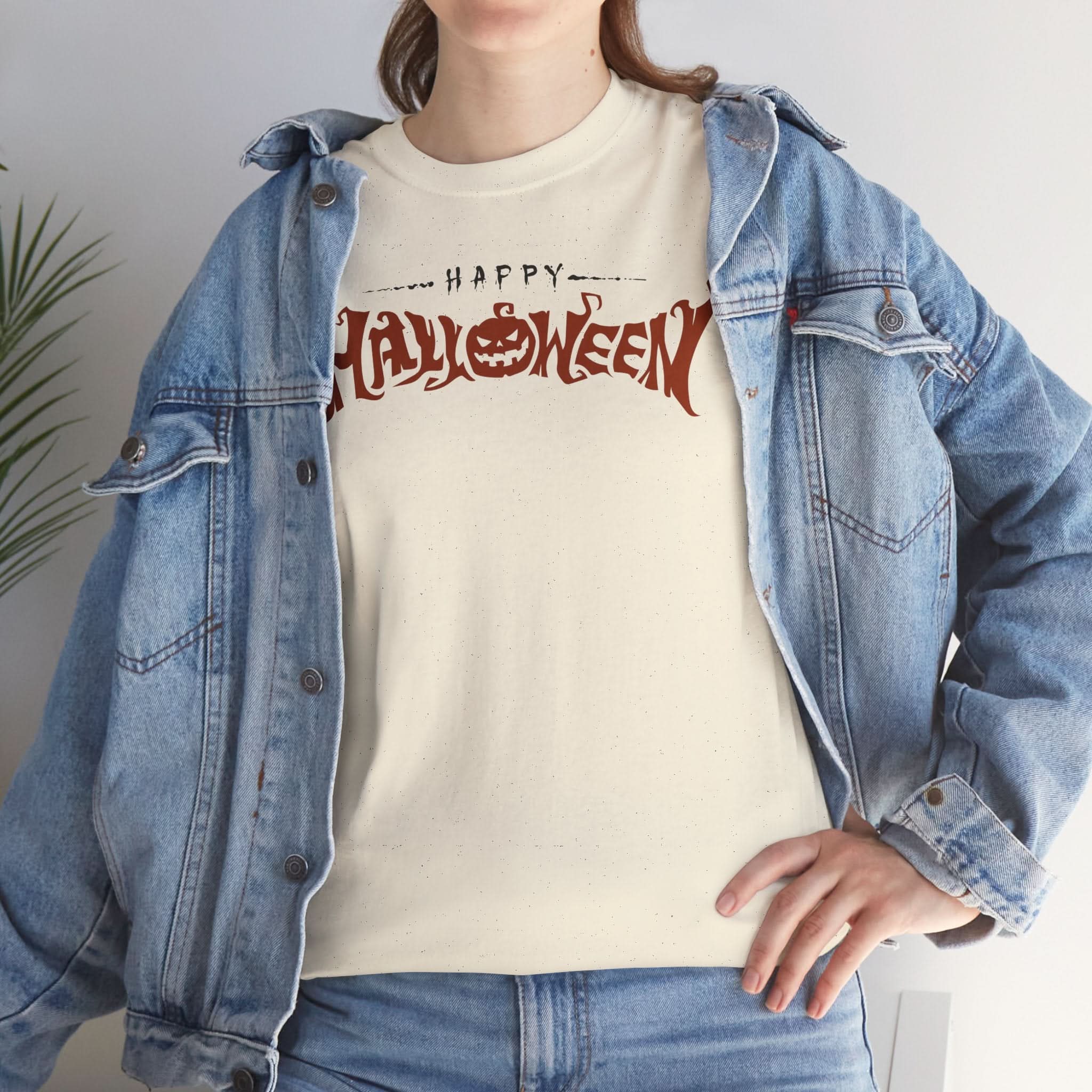 Happy Halloween Unisex Heavy Cotton Tee, Spooky Shirt, Fall Fashion, Pumpkin Tee, Halloween Costume, Gift for Halloween Lovers
