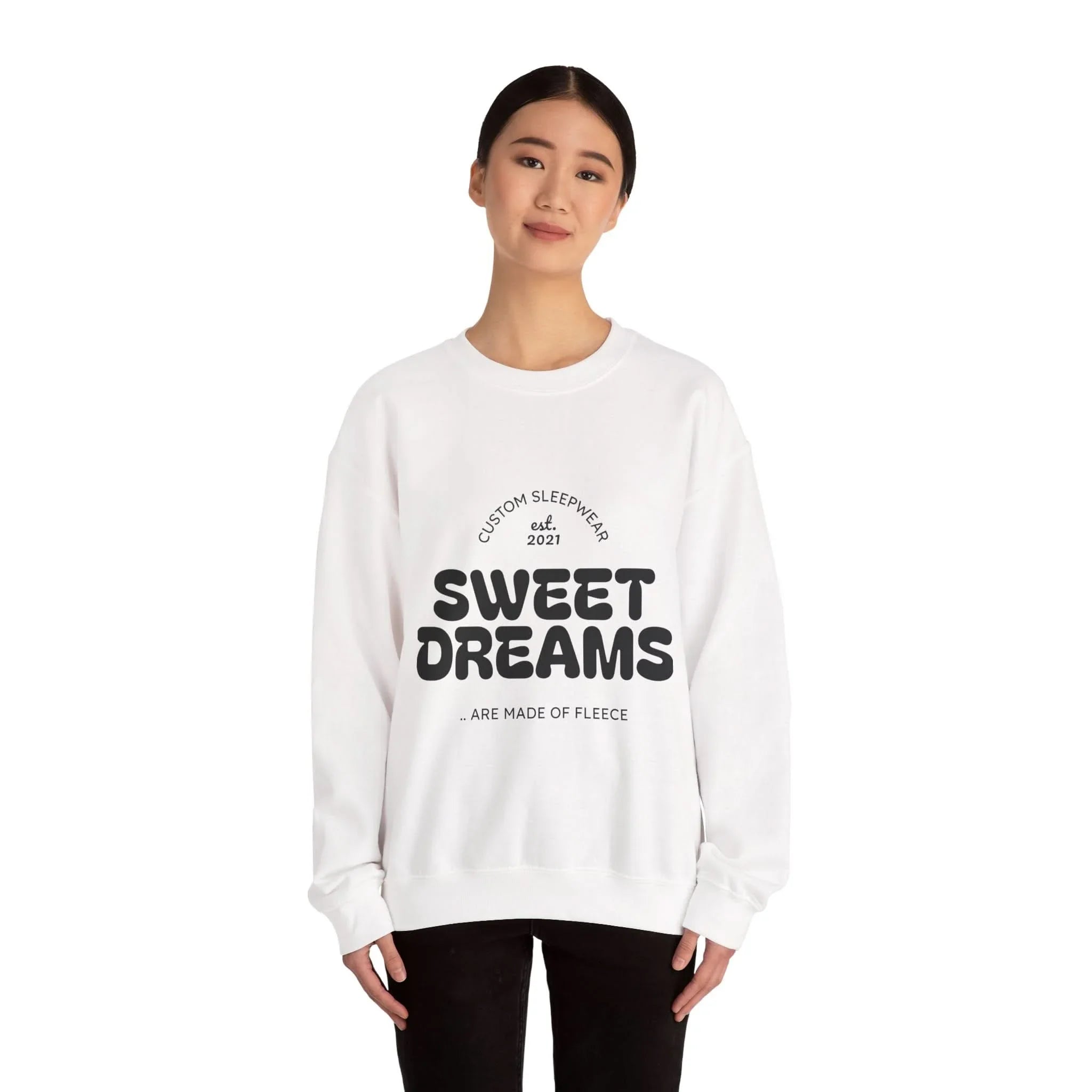 Sweet Dreams Sarcasm Sweatshirt, Cozy Unisex Crewneck, Gift for Humor Lovers, Casual Cool Outfit, Perfect for Sleepwear & Relaxation