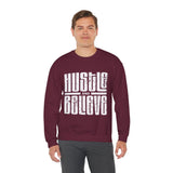 Hustle and Believe Sweatshirt for Dreamers, Cozy Crewneck, Motivational Apparel, Unisex Gift for Entrepreneurs, Trending Fashion