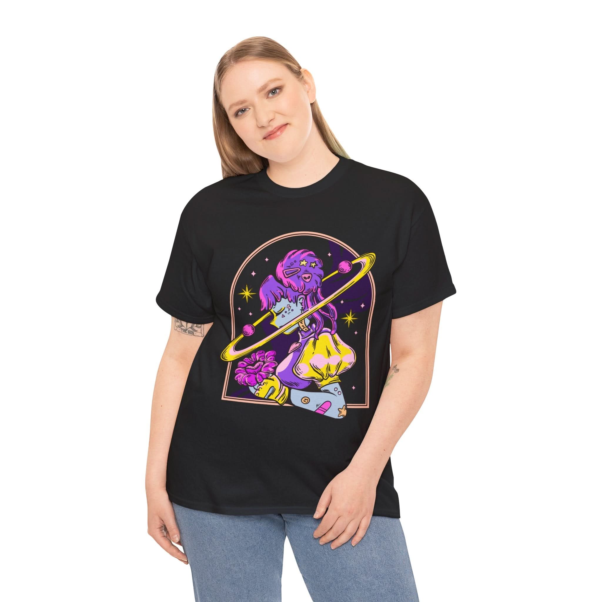 Cosmic Wizard Tee, Celestial Art Shirt, Unisex Heavy Cotton Tee, Astrology Gift, Space Design Apparel, Unique Graphic T-Shirt