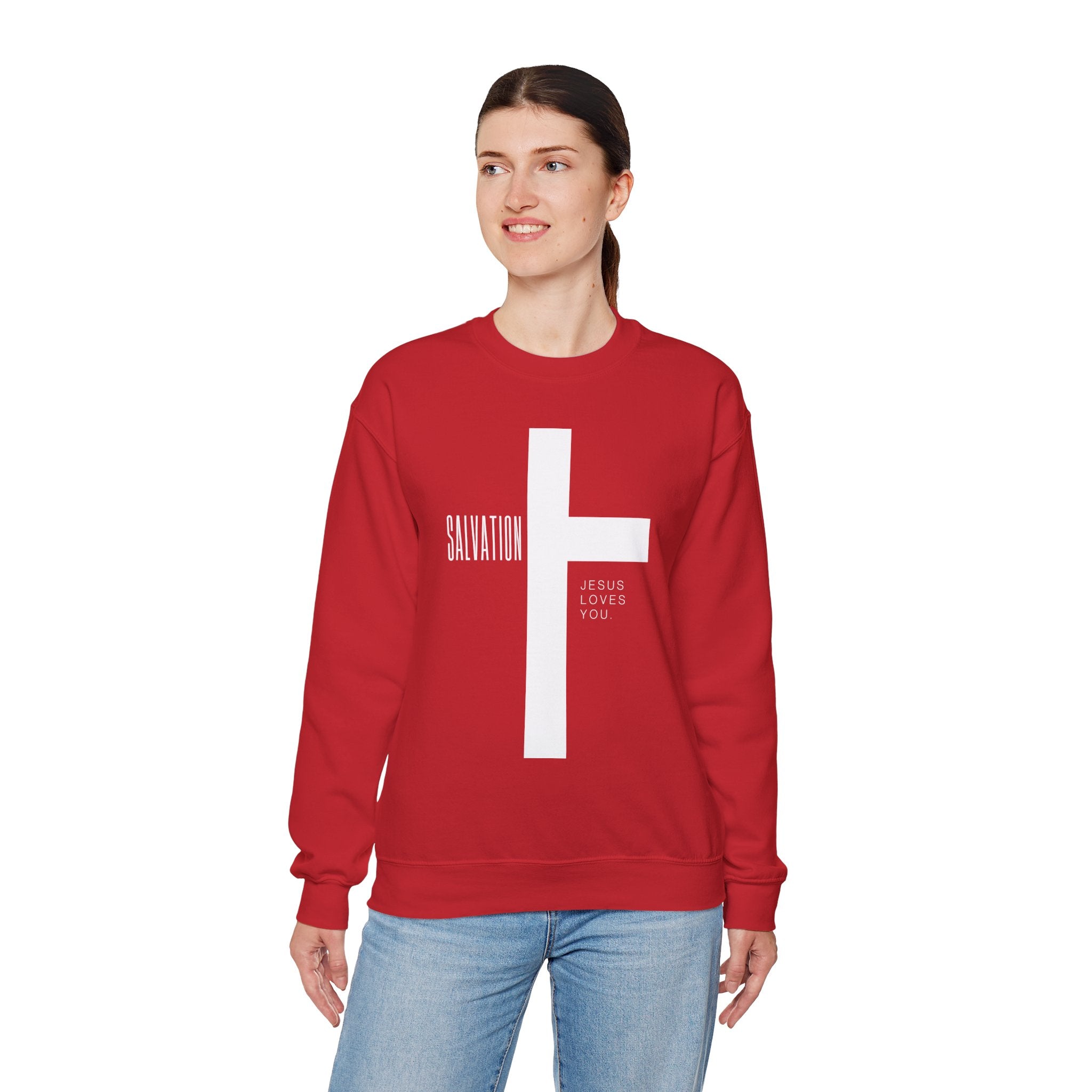 Inspirational Faith Sweatshirt, Jesus Loves You Crewneck, Christian Apparel, Religious Gift, Spiritual Comfort Wear, Casual Unisex Sweater