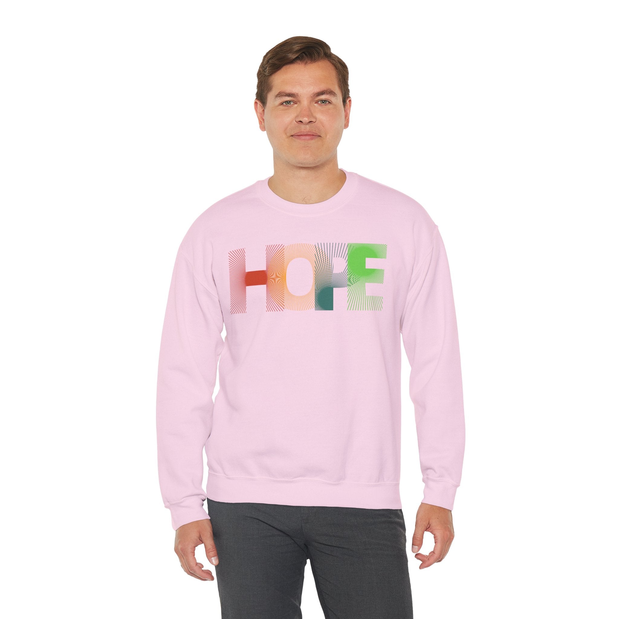 Colorful 'HOPE' Unisex Sweatshirt | Cozy Crewneck for Daily Comfort, Perfect Gift for Friends, Birthdays, Hopeful Spirit