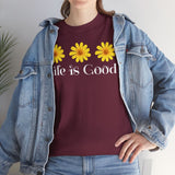 Life is Good Unisex Heavy Cotton Tee with Floral Design | Cute Graphic Tee for Summer, Gift for Friends, Casual Wear, Positive Vibes, [...]