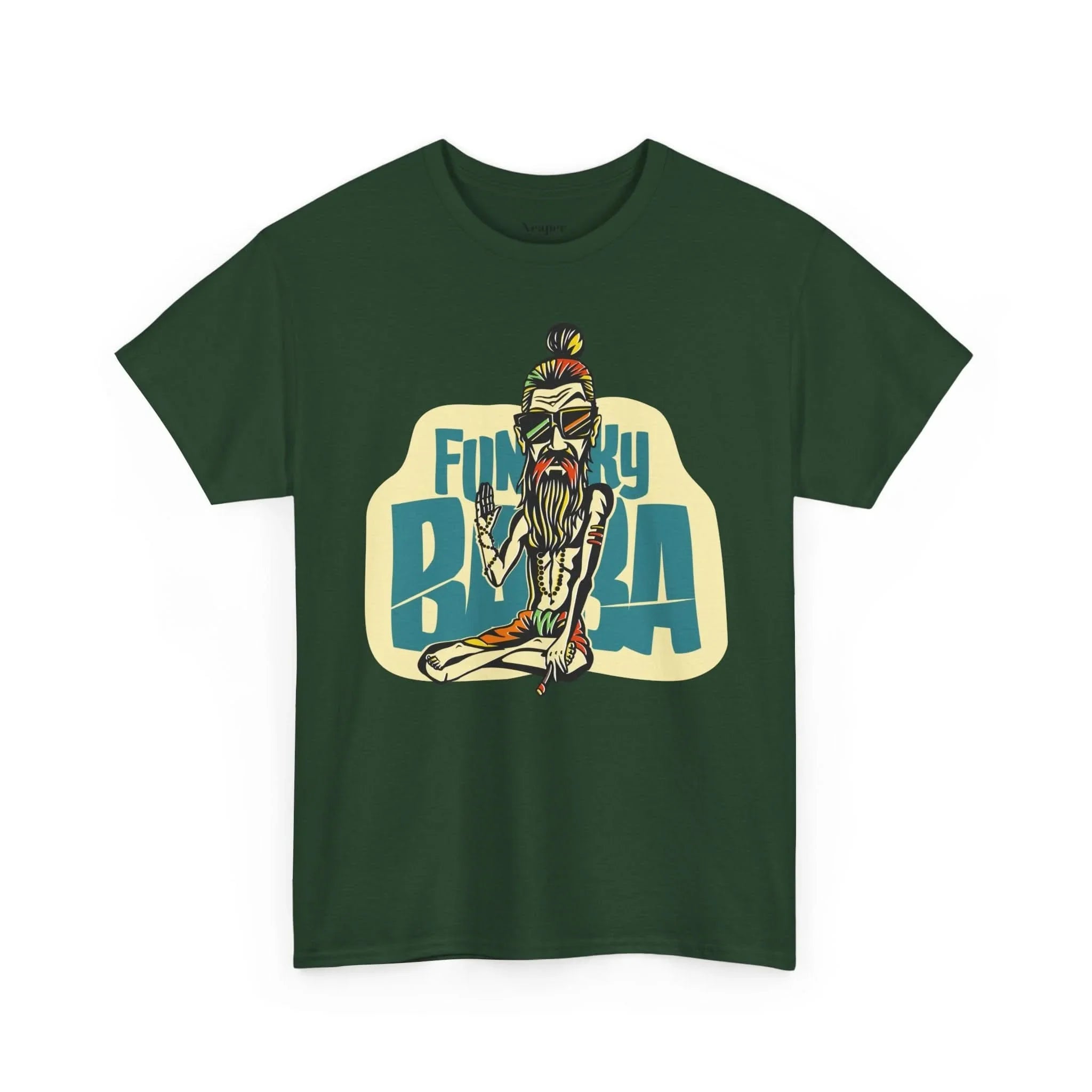 Funky Baba Unisex Heavy Cotton Tee, Retro T-Shirt, Casual Wear, Gift for Tea Lovers, Summer Outfit, Streetwear