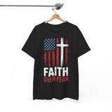 Faith Over Fear American Flag Cross T‑Shirt