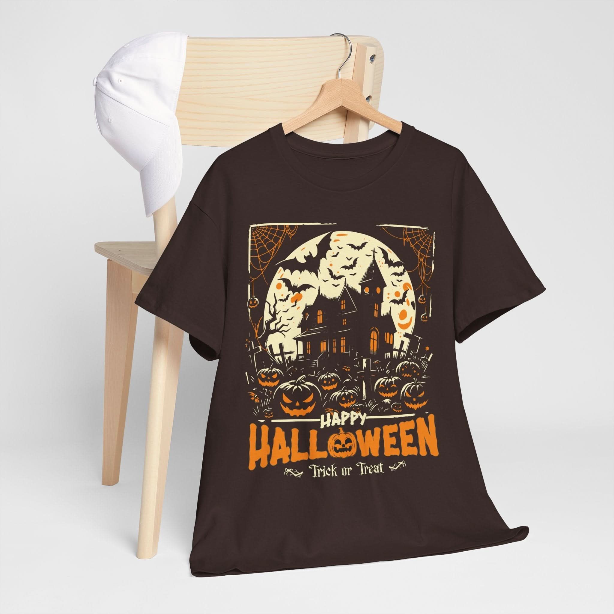 Halloween Unisex Heavy Cotton Tee, Spooky T-Shirt, Trick or Treat Shirt, Fall Fashion, Halloween Costume Top