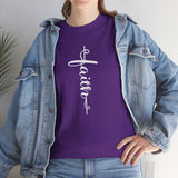 Faith Vertical Script Tee — Inspirational Christian T-Shirt