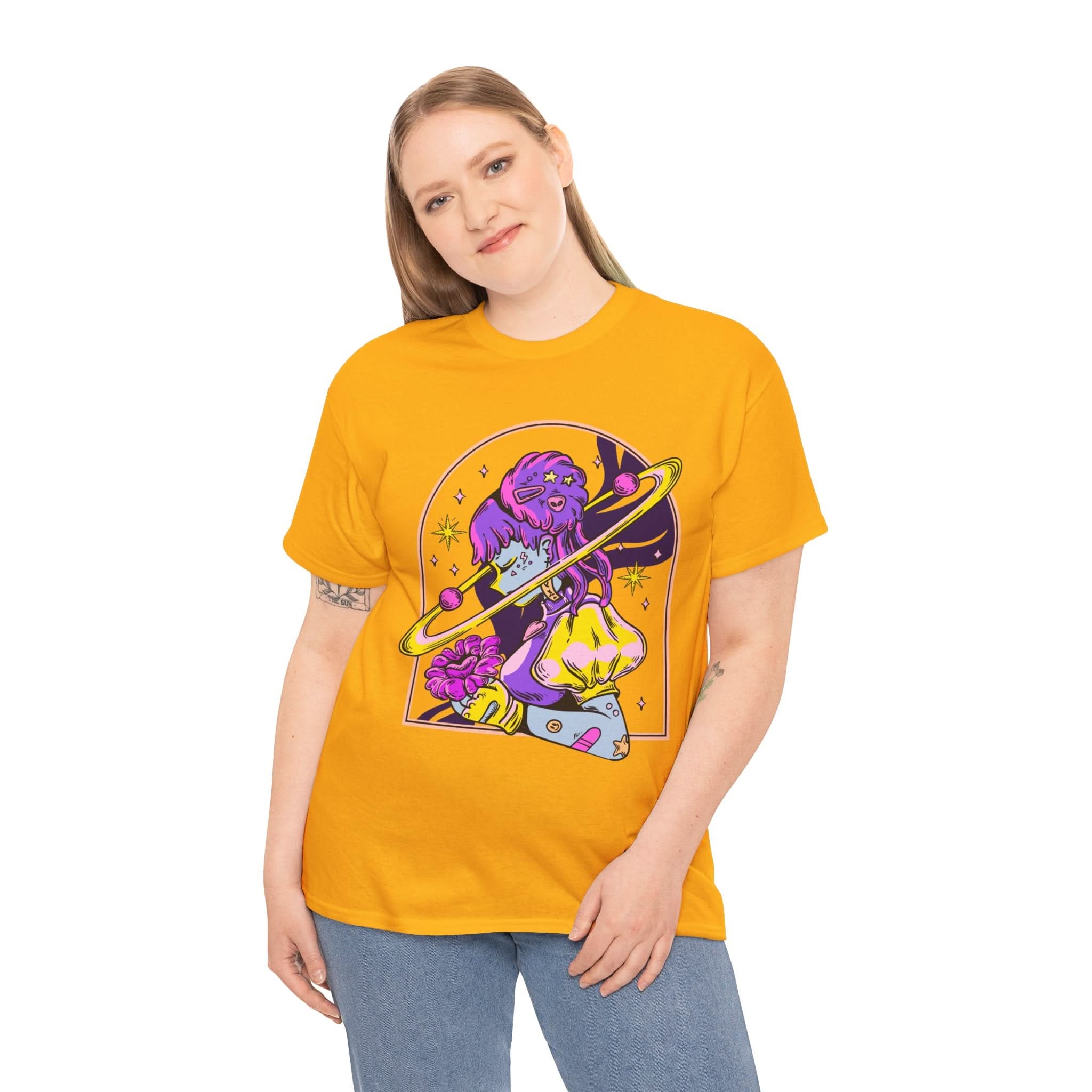 Cosmic Wizard Tee, Celestial Art Shirt, Unisex Heavy Cotton Tee, Astrology Gift, Space Design Apparel, Unique Graphic T-Shirt