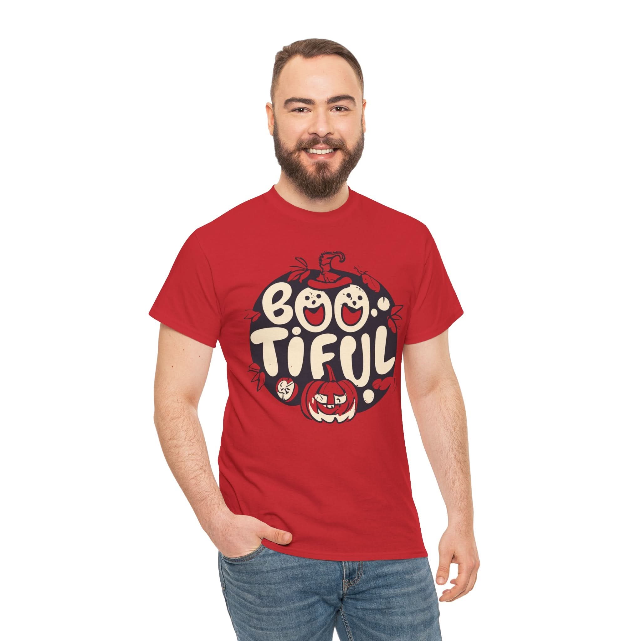 Boo-tiful Halloween Tee | Unisex Cotton Shirt for Fall Festivities, Party Wear, Trick or Treat, Cozy Casual Style, Halloween Gift