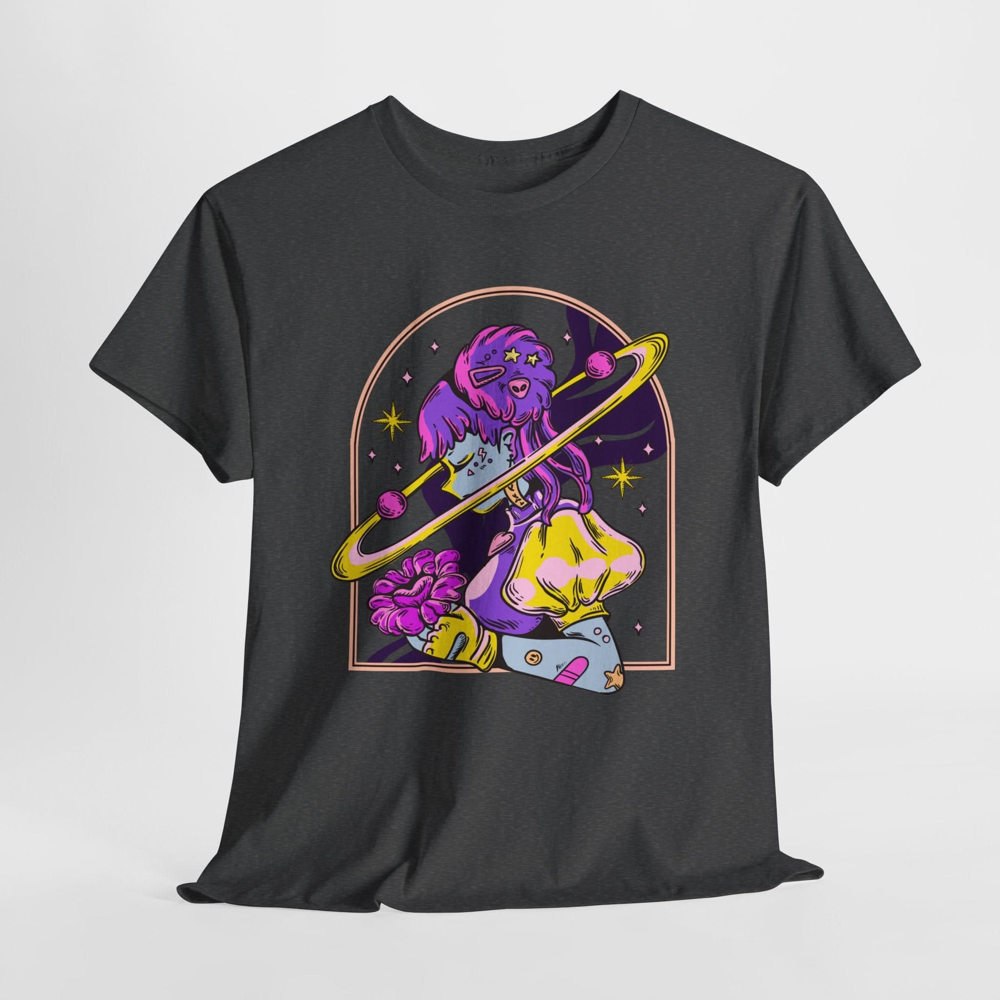 Cosmic Wizard Tee, Celestial Art Shirt, Unisex Heavy Cotton Tee, Astrology Gift, Space Design Apparel, Unique Graphic T-Shirt